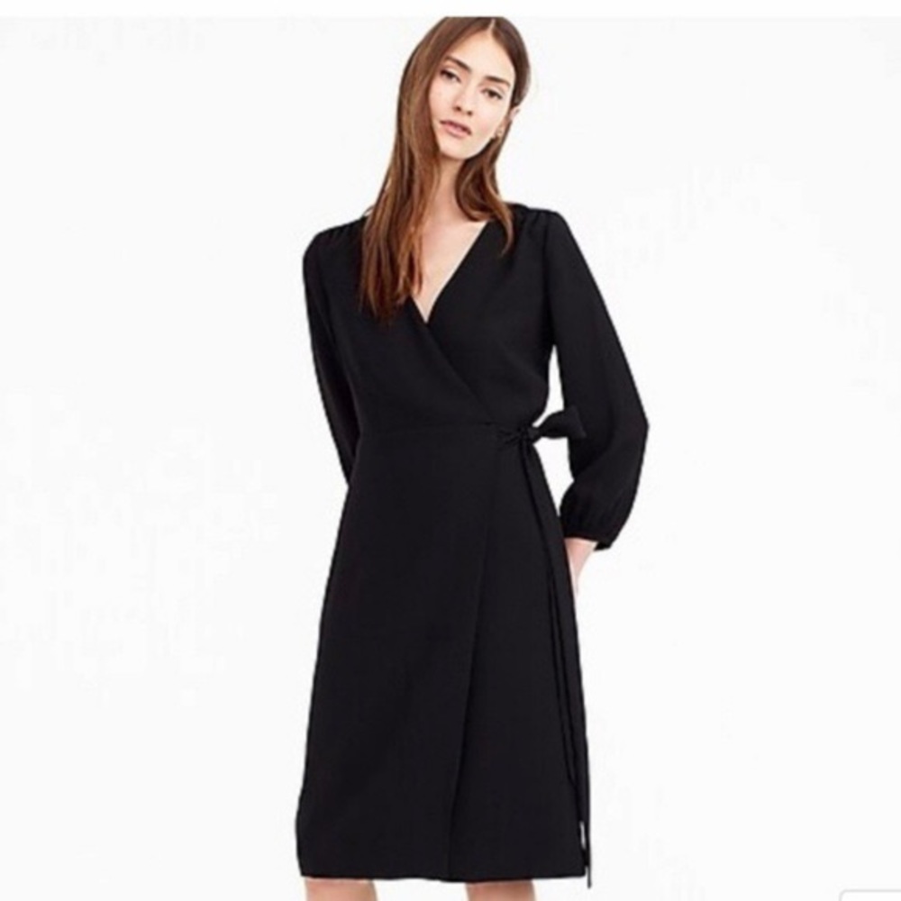 J. Crew Black Midi Dress